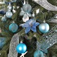 thumbnail image 5 of Flores De Pascua De Navidad 30 Piezas Adornos De Árbol De Navidad De Pascua Con Purpurina Flores Artificiales Para Árbol De Navidad 13 Cm-Azul, 5 of 5