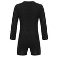 thumbnail image 4 of Mufeng Mens One Piece Pajamas Rompers Undershirts Long Sleeve Front Button-up Bodysuit Sleepwear Black M, 4 of 6