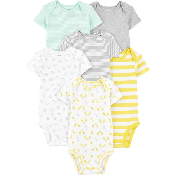 Bodysuit Simple Joys by Carter's unisex para recién nacidos, paquete de 6