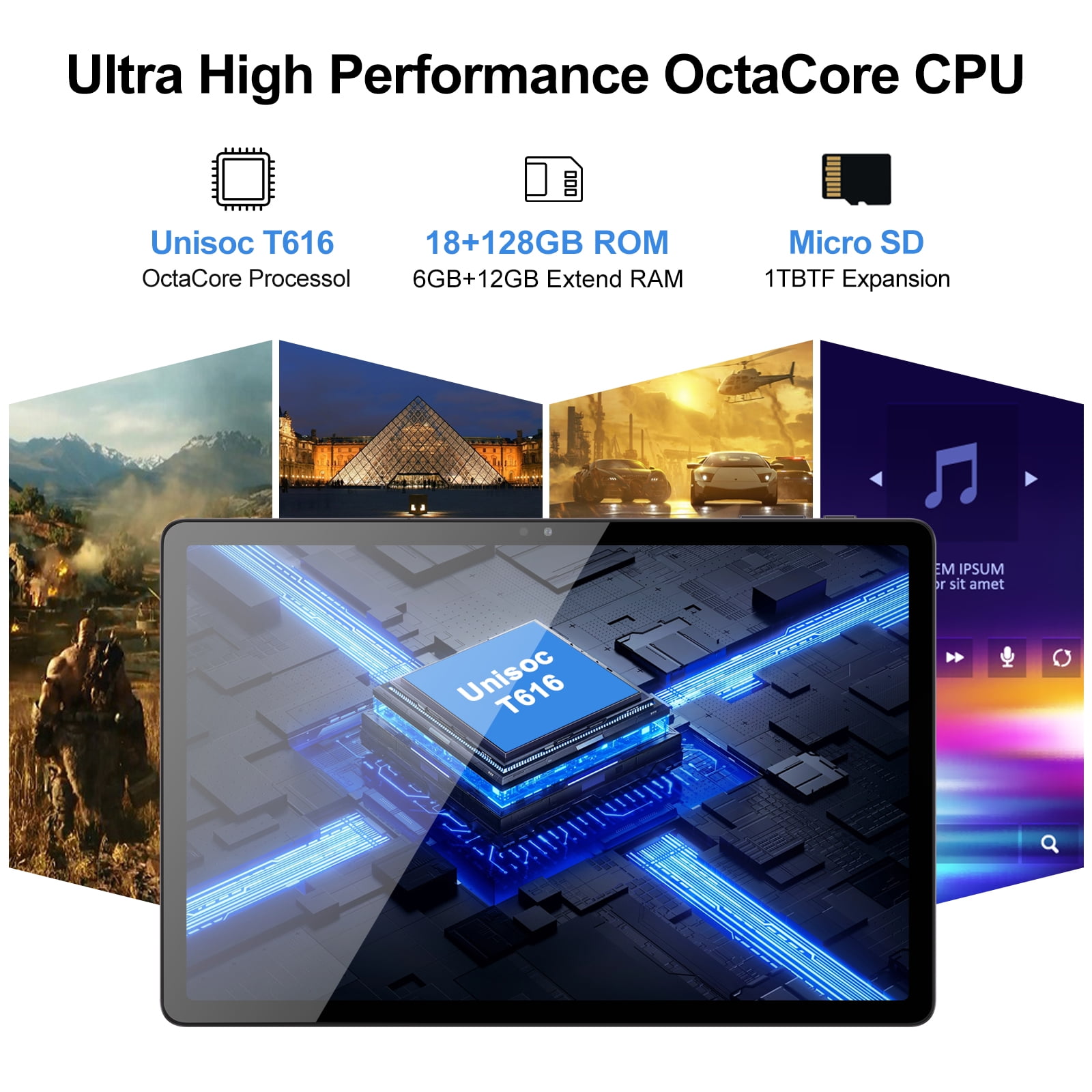 2025 Newest 11 inch Android 14 Tablet, 2K Display, Octa-Core 5G/2.4G WiFi, 13MP+5MP+5MP Camera, GPS, 9000mAh, Quad Stereo Speakers