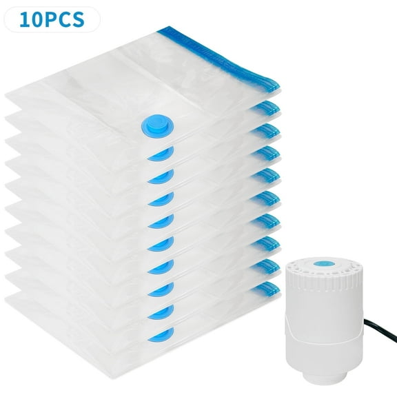 Gowinsee Vacuum Storage Bags with Electric Pump 10PCS, Compression Seal Bags, Save 80 Percent on Room Storage Space