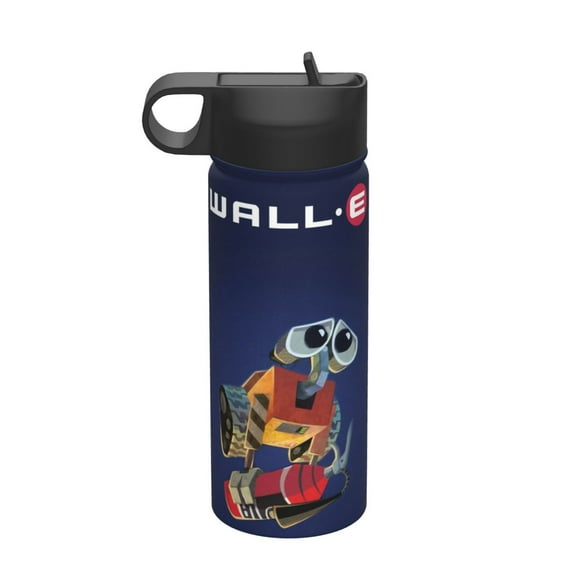 Wall-E Insulated Water Bottle, 18oz Vacuum Stainless Steel Sports Kettle With Straw Lid, Leakproof Drinking Thermos Cup For Outdoor Gym Travel