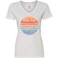 thumbnail image 3 of Inktastic Lake Erie Distressed Retro Sunset Women's V-Neck T-Shirt, 3 of 5