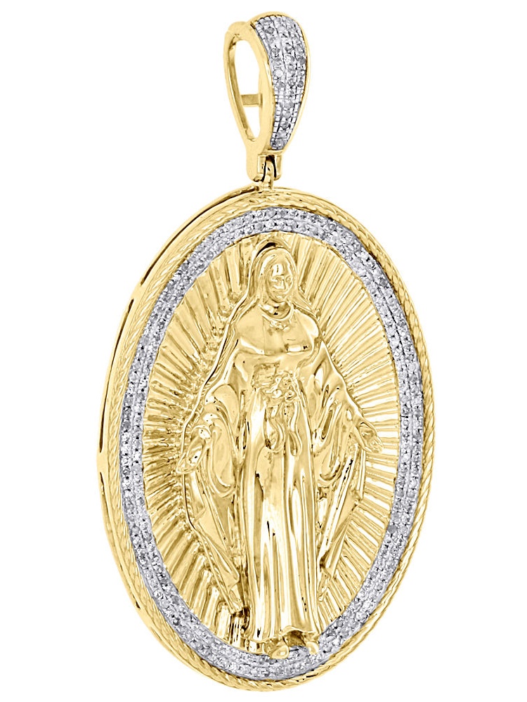 10K Yellow Gold Miraculous Virgin Mary 