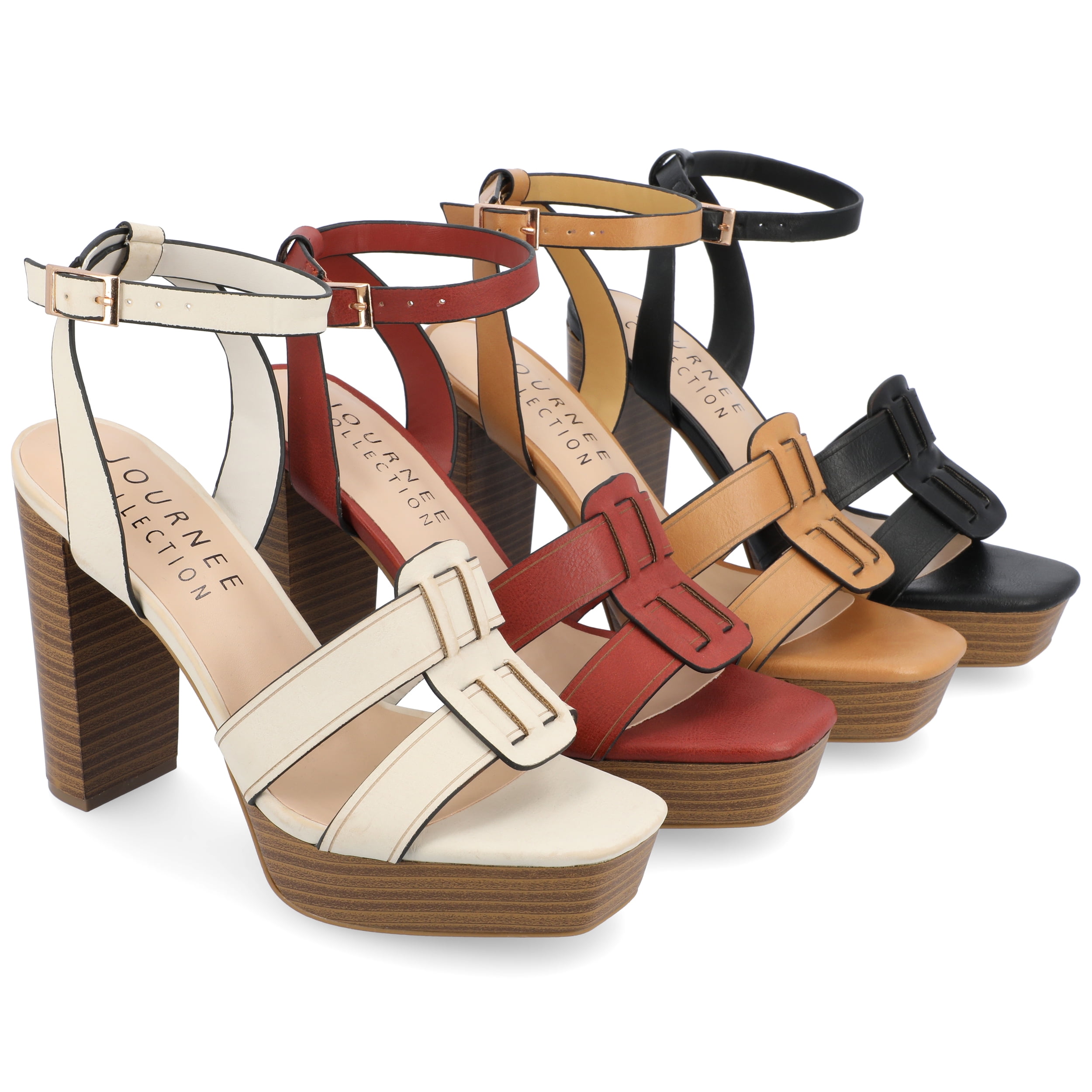 Journee Collection Womens Mandilyn Tru Comfort Foam High Heel Platform Sandals