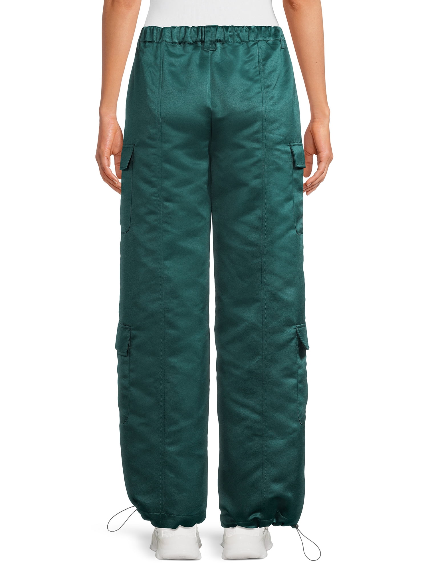 Madden NYC Juniors Satin Cargo Pants, 31 Inseam, Sizes XS-3XL 