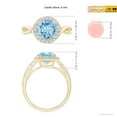 thumbnail image 5 of Angara Natural 1.6 Ct. Aquamarine with Diamond Halo Ring in 14K Yellow Gold for Women (Ring Size: 11.5), 5 of 10