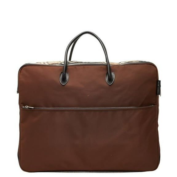 Pre-Owned Burberry Nova Check Handbag in Beige and Brown Nylon Leather for Women. (Good)