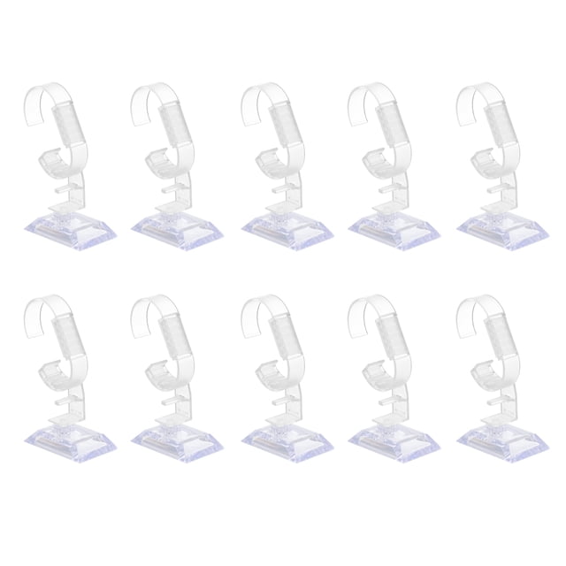 10 soportes de plástico para exhibir relojes, con anillo en C.