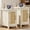 Grey, variant on Buildhom Narrow Rattan Nightstand with Charger, Boho Bedside with Woven Door & Adjustable Shelf for Living Room Bedroom, Natural