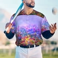 thumbnail image 6 of Daiia Colorful Purple Cosmos Flower Mens Baseball Jersey Button Down Shirts Short Sleeve Sports Uniforms-X-Large, 6 of 9