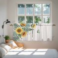 thumbnail image 3 of Spring Sunflower Tier Curtains 36 Inch Length, Garden Botanical Leaves Butterflies Cafe Short Curtains for Bathroom Over Sink, Small Kitchen Curtain Light Filtering Tiered Drapes 2 Panels 27.5"Wx36"L, 3 of 8