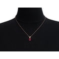 thumbnail image 5 of SuperJeweler 1/2 Carat Pear Shape Ruby Necklace in 14K Rose Gold Over Sterling Silver, 18 inches for Women, 5 of 6