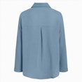 thumbnail image 4 of Godom Button Down Shirts for Women Fall Winter Long Sleeve Linen Shirts Casual V Neck Loose Cardigan with Pocket, 4 of 7
