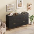 thumbnail image 7 of Fluted Dresser For Bedroom,Modern Chest Of Drawers Bedside Nightstand With Metal Legs&Gold Handle,Wood Side Table Closet Storage Dresser Organizer For Living Room Entryway, 7 of 7