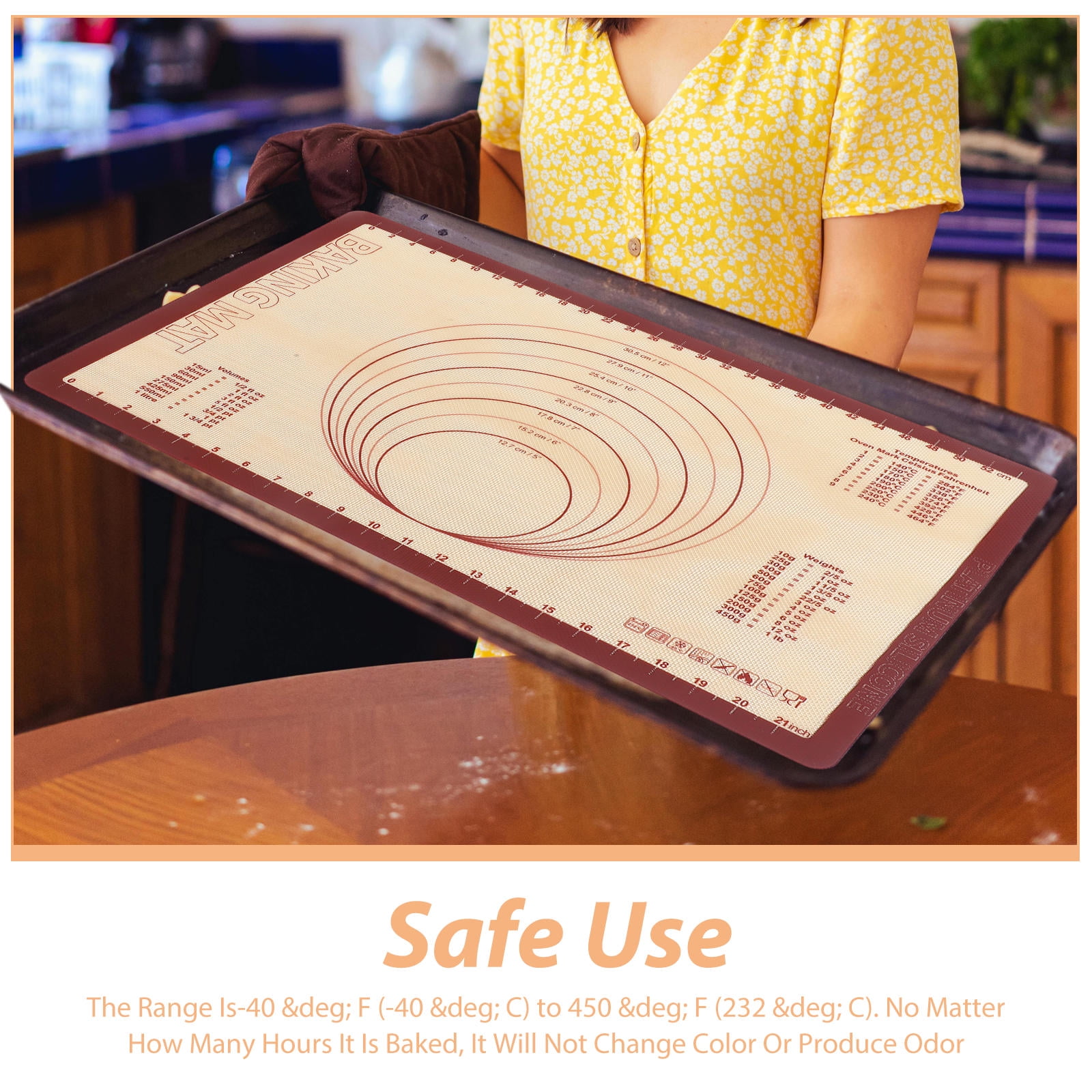 TABLZONE Multi-Color Silicone Baking Mat Non-Stick Flexible Reusable Kitchen Baking Sheet for Home and Family Use