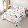 thumbnail image 3 of Erosebridal Cartoon Rainbow Cloud Quilt Full for Boys Girls, Cute Love Heart Full Bedspread Sets, 3-Piece, 3 of 7