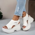 thumbnail image 4 of Rokment Platform Athletic Mesh Walking Nursing Sandals for Women 2026 Comfortable Stretchy Hollow out Open Toe Chunky Wedge High Heels Casual Orthotic Slip on Summer Shoes White Size 9, 4 of 7