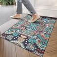 thumbnail image 4 of Multicolor Ethnic Paisley Pattern Door Rugs,Washable Non Slip Door Mats Indoor,Decorative Door Mats,Entry Mat Indoor for Entrance,Bedroom,Kitchen,Bathroom,17"x30", 4 of 6