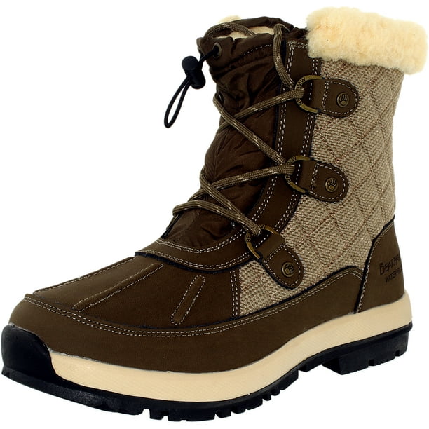 Bearpaw - Bearpaw Women's Bethany Olive Ankle-High Leather Snow Boot ...