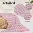 thumbnail image 3 of Pink Body Pillow Covers 20"x54", Grid Checkered Plaid Gingham Lattice Trellis Soft Brushed Microfiber Breathable Throw Pillow Covers, Pillowcase with Zipper for Couch Sofa Bedroom Living Room, 3 of 9