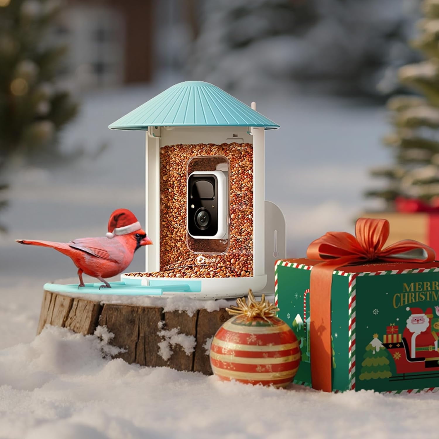Netvue Birdfy Smart Bird Feeder with Camera and AI Bird Identification by Subscription - Christmas Packaging Perfect Gift for Bird Lovers