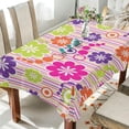 thumbnail image 4 of Floral Daisy Pattern Rectangle Tablecloth, Dust Proof Anti Wrinkle Wipeable Table Cloth Tabletop for of Dinner Kitchen Wedding Holiday Party 60"x120" Home Decor, 4 of 7