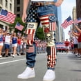 thumbnail image 4 of CONZONE American 250Th Anniversary Mens Cargo Pants Patriotic Usa Flag Graphic Wide Leg Cargo Pants for Men Lightweight Relaxed Fit 4Th Of July Trousers With Pockets, 4 of 4