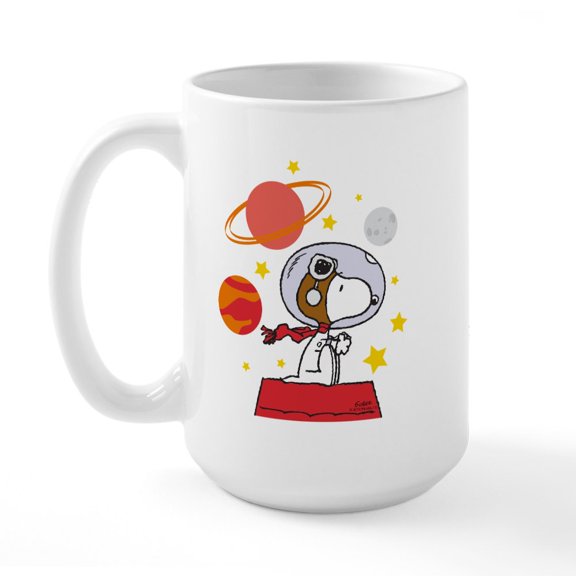 CafePress - Space Snoopy - 15 oz Ceramic Large White Novelty Mug