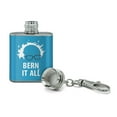 thumbnail image 2 of Bern It All Bernie Sanders Burning Democrat Stainless Steel 1oz Mini Flask Key Chain, 2 of 3