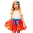 thumbnail image 4 of QTSHPN Ballet Skirt Girls Festive Party Dress Pleated Tutu Bow Hair Play Fashion Long Skirts for Girl Red_004 9-11 Years, 4 of 5