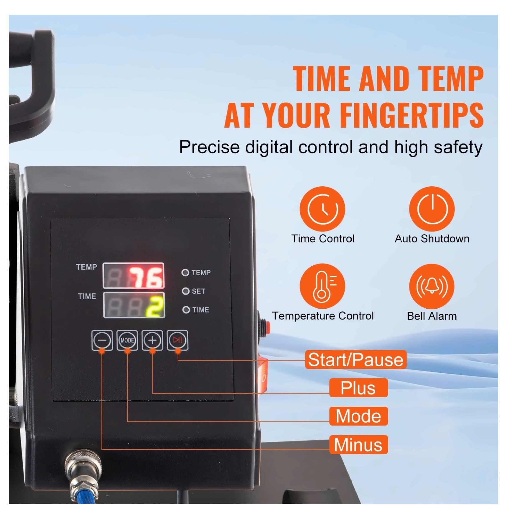 15x15 5 in 1 Heat Press Machine - Digital Sublimation Iron for T-Shirts, Mugs, Caps, Plates - DIY Craft Press
