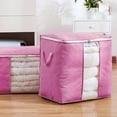 thumbnail image 4 of 3pcs Storage Bags Closet Clothes Organizer Large Capacity Storage with Reinforced Handle, 3 Layer Fabric for Comforters,Bedding,Blankets, 4 of 5