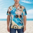 thumbnail image 2 of Fotbe Vintage Map Travel Essentials Hawaiian Shirt for Men Unisex Summer Beach Casual Short Sleeve Cotton Linen Button Down Shirts-Small, 2 of 5