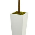 thumbnail image 3 of Nearly Natural 4' Fiddle Leaf Artificial Tree in White Tower Planter, 3 of 5