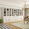 thumbnail image 4 of Kerrogee Large White Buffet Elegant Kitchen Cabinet with Glass Doors Dislplay 31.5", 4 of 5