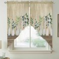 thumbnail image 2 of Farmhouse Botanical Swag Valances for Windows, Kitchen Window Curtains Over Sink, Bottles Plans Country Brown Wooden Grain Window Treatment Curtains for Living Room/Bedroom 2 Panel Sets 36"x45", 2 of 8