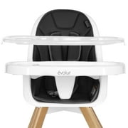 Evolur Zoodle 2-in-1 High Chair Booster Feeding Chair with Modern Design, Black