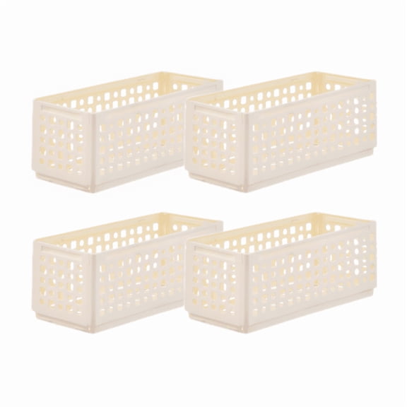 Set of 4 Foldable Storage Baskets in Durable Plastic for Organizing Needs