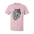 thumbnail image 2 of Wolf Oil Painting Animal Lover Men's Graphic T-Shirt, Light Pink, Large, 2 of 3