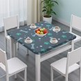 thumbnail image 3 of Paw Prints and Bones Square Fitted Tablecloth with Elastic Edge,Square Table Cover,Washable Elastic Table Cover for Home Kitchen Party Decor 34"x34", 3 of 6