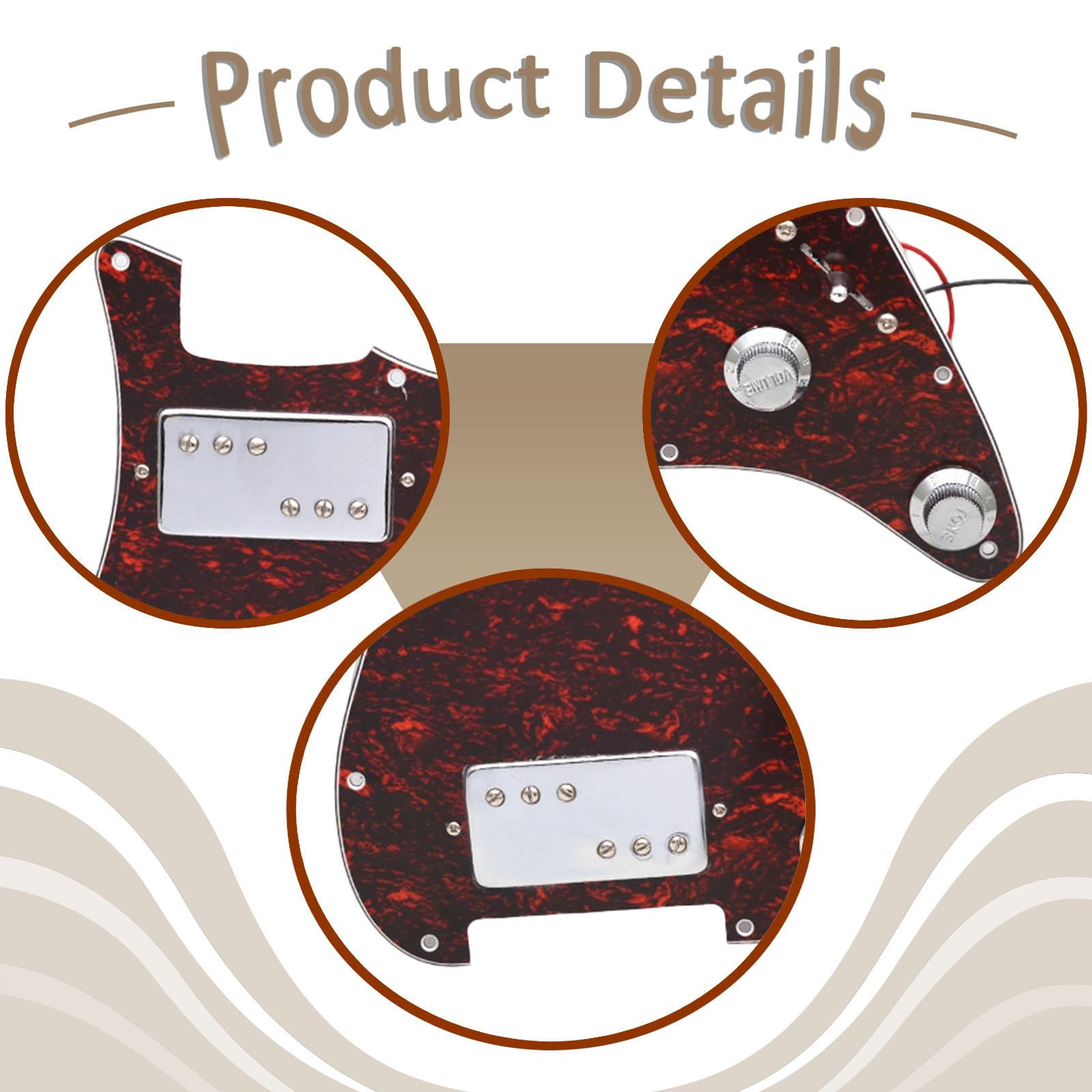 Guitar Pickguard Humbucker Pickups Scratch Plate 3 Ply PVC Construction for Electric Guitar Musicians