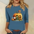thumbnail image 2 of Wiyuqeen Gobble Til You Wobble T-Shirt Womens Crewneck 3/4 Sleeve Thanksgiving Tops Plus Size Fall Graphic Tees Womens Gifts, 2 of 5