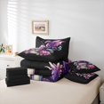 thumbnail image 6 of Homewish Purple Pink Dragon 7-Piece Twin Bedding,Cute Wildlife Bedding Comforter Set,Floral Books Decor,Black Reversible, 6 of 8