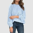 thumbnail image 2 of Fsqjgq Sweaters for Women Blue Pullover Tops Clothes Women Oversized Crewneck Sweaters Long Sleeve Casual Ribbed Knit Winter Clothes Pullover Sweaters Blouse Top Clothes Outfits Womens Fall Cardigan, 2 of 4