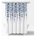 thumbnail image 3 of Weeping Flower Shower Curtain - Fabric Floral Vine Print Design, 72\u201d x 72\u201d, Navy and Blue, 3 of 6