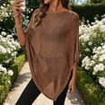 thumbnail image 7 of Lumtrix Women Sheer Poncho Top Lightweight Knit Crochet Shrug Bolero Mesh Batwing Sleeve Sweater Cover Up Beachwear Coffee One Size, 7 of 7