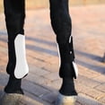 thumbnail image 3 of Protector de pata de salto de caballo blanco, protector de envoltura de soporte, equipo ecuestre profesional, protector de pierna delantera, 2 uds., 3 of 9