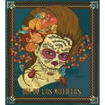 thumbnail image 3 of Day of the Dead Duvet Cover Set, Dia de Los Muertos Skull Girl with Roses Hearts Print, Decorative 3 Piece Bedding Set with 2 Pillow Shams, King Size, Petrol Blue Caramel, by Ambesonne, 3 of 3