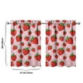 thumbnail image 4 of Sweet Strawberry Inspired Tier Curtains - 2 Pack Kawaii Fruit & Pink Flowers Print, 27.5x36 Inch Farmhouse Kitchen Window Treatment Panels with Rod Pocket, 4 of 4
